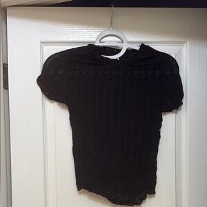 Free People Black Lace Top